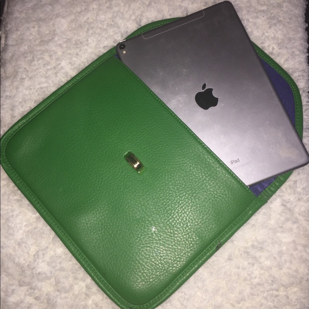 Green iPad case or clutch